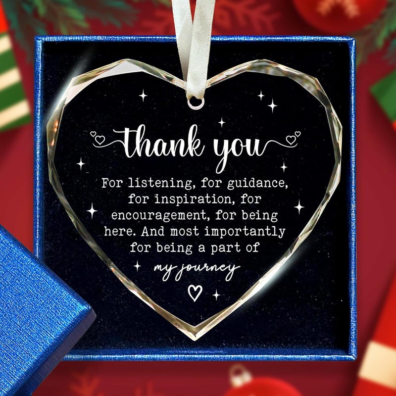 SUCHAGIFT Thank You Gifts for Women, Boss, Coworkers, Manager, Teacher, Nurse, Mom, Friends - Coworker Appreciation Gifts for Birthday, Christmas - Thank You Christmas Ornaments - Glass Ornament - Image 1